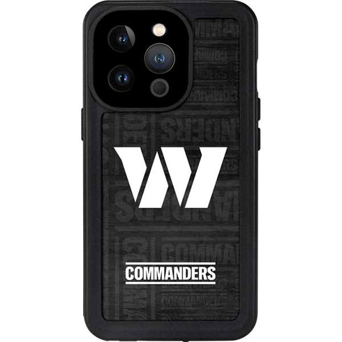 NFL Washington Commanders Black and White iPhone 15 Pro Waterproof Case